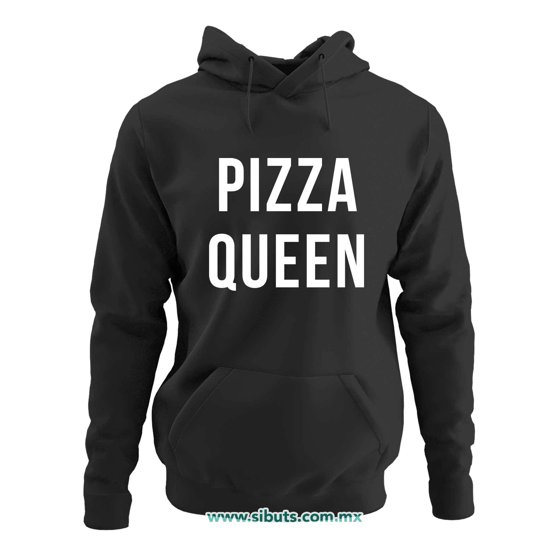 Sudadera Mujer Gorro Frase Reina De La Pizza