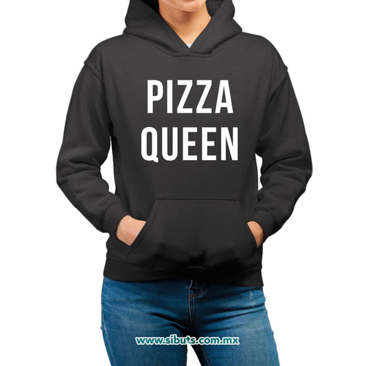 Sudadera Mujer Gorro Frase Reina De La Pizza
