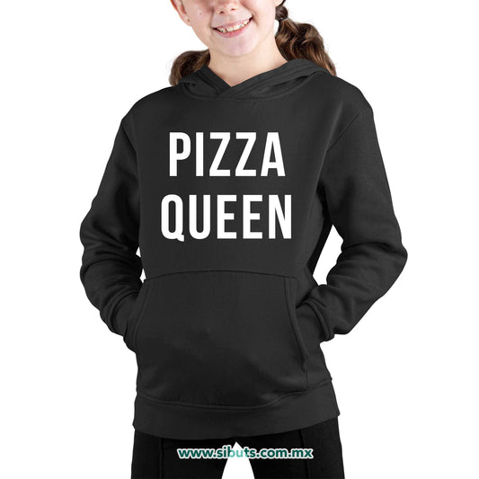 Sudadera Niño Gorro Frase Reina De La Pizza