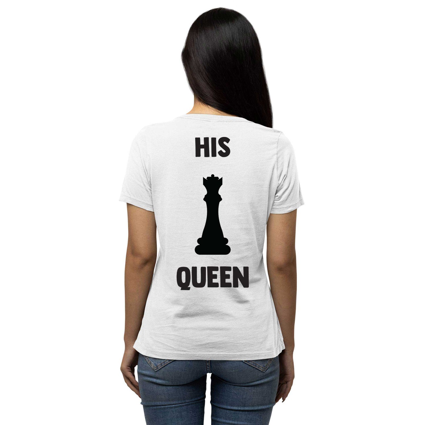 Playera para Parejas Ajedrez Her King His Queen