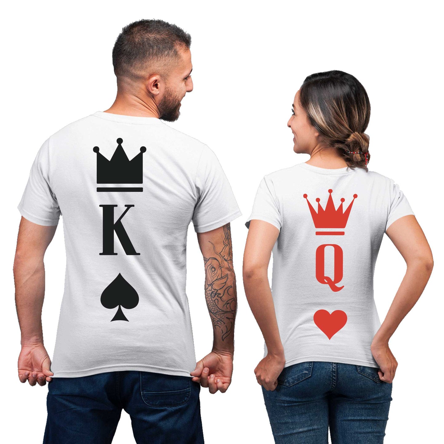 Playera para Parejas Juego de Cartas Rey y Reina