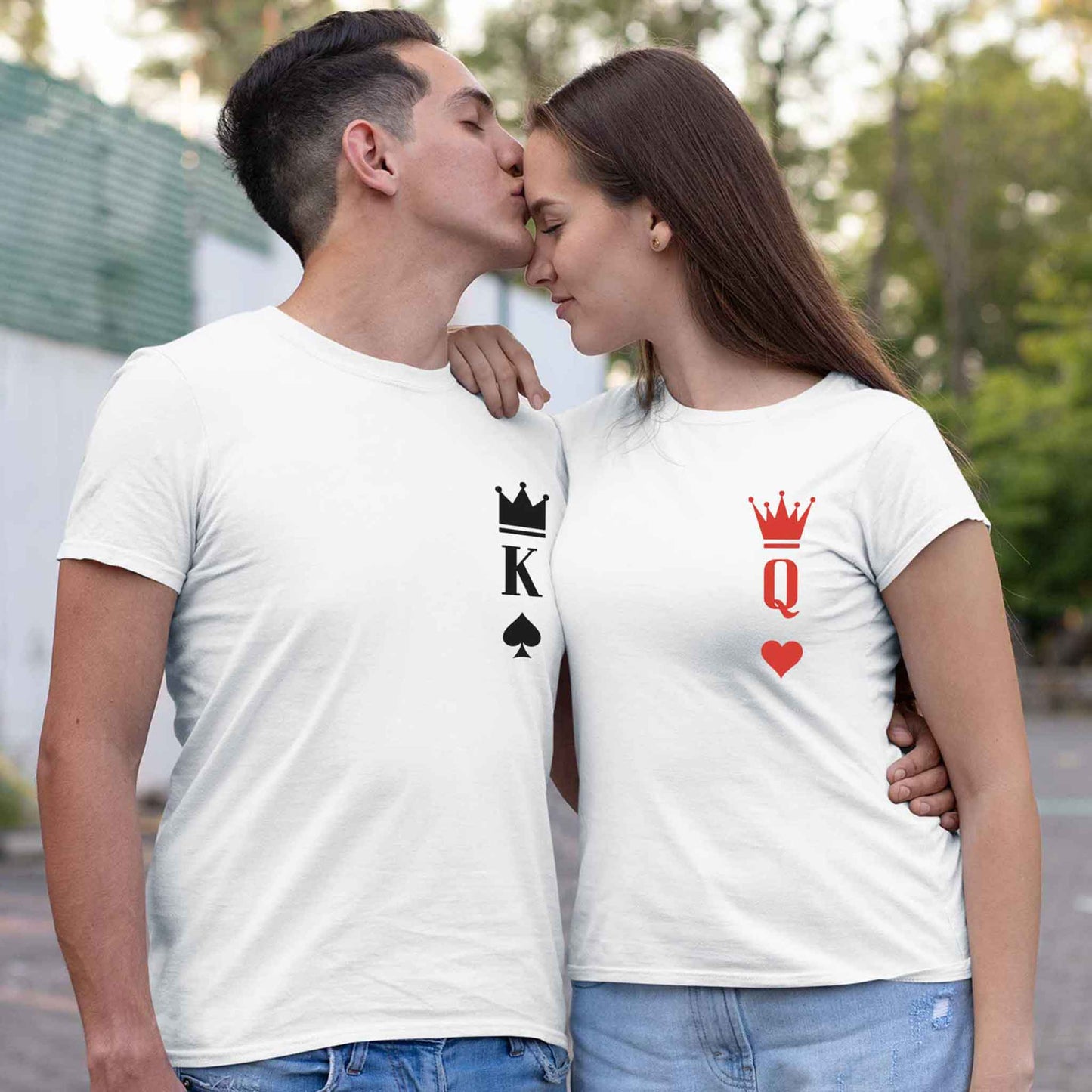 Playera para Parejas Juego de Cartas Rey y Reina