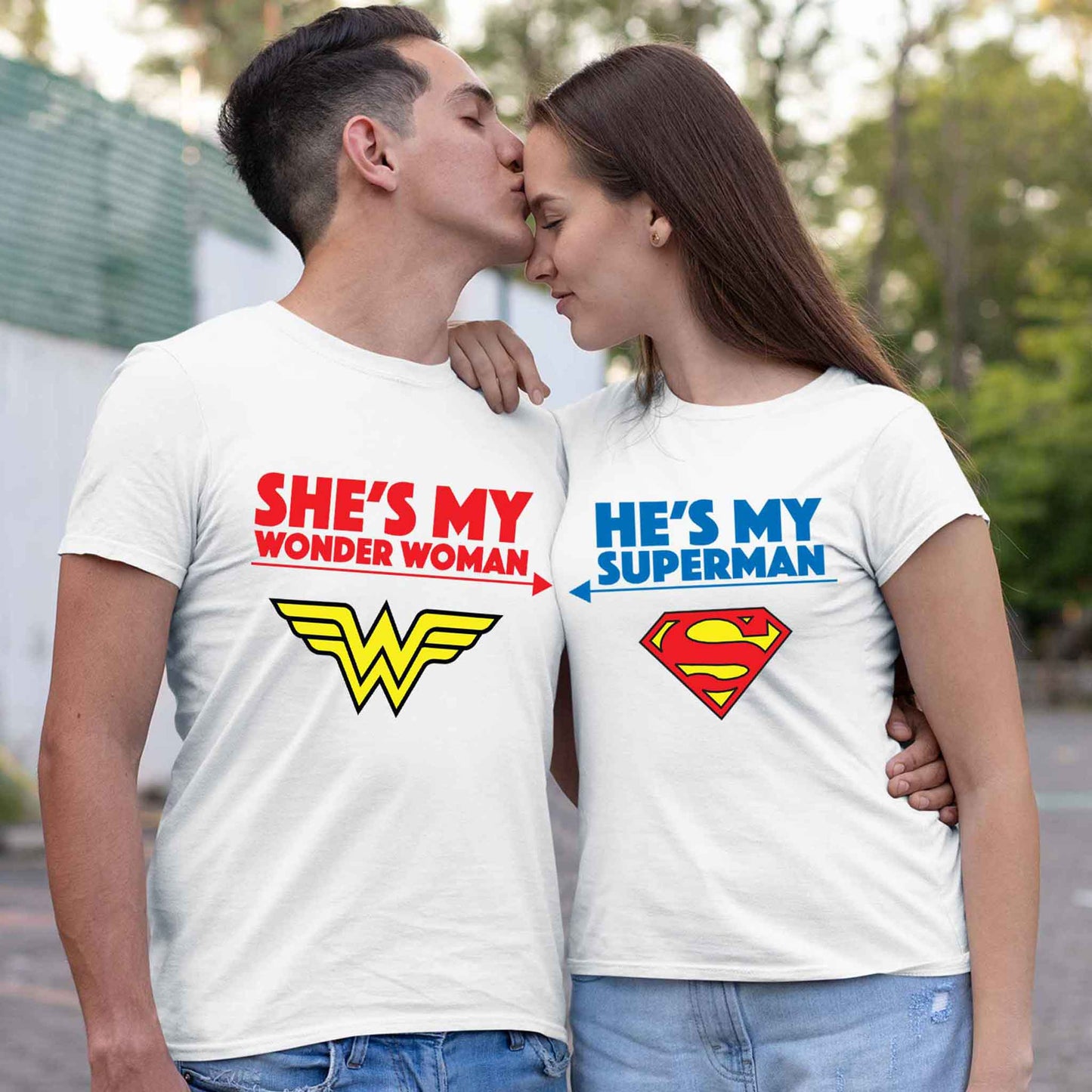 Playera para Parejas Superman y Wonder Woman