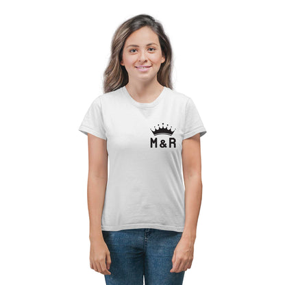 Playera para Parejas Personalizada con Año de Aniversario e Iniciales