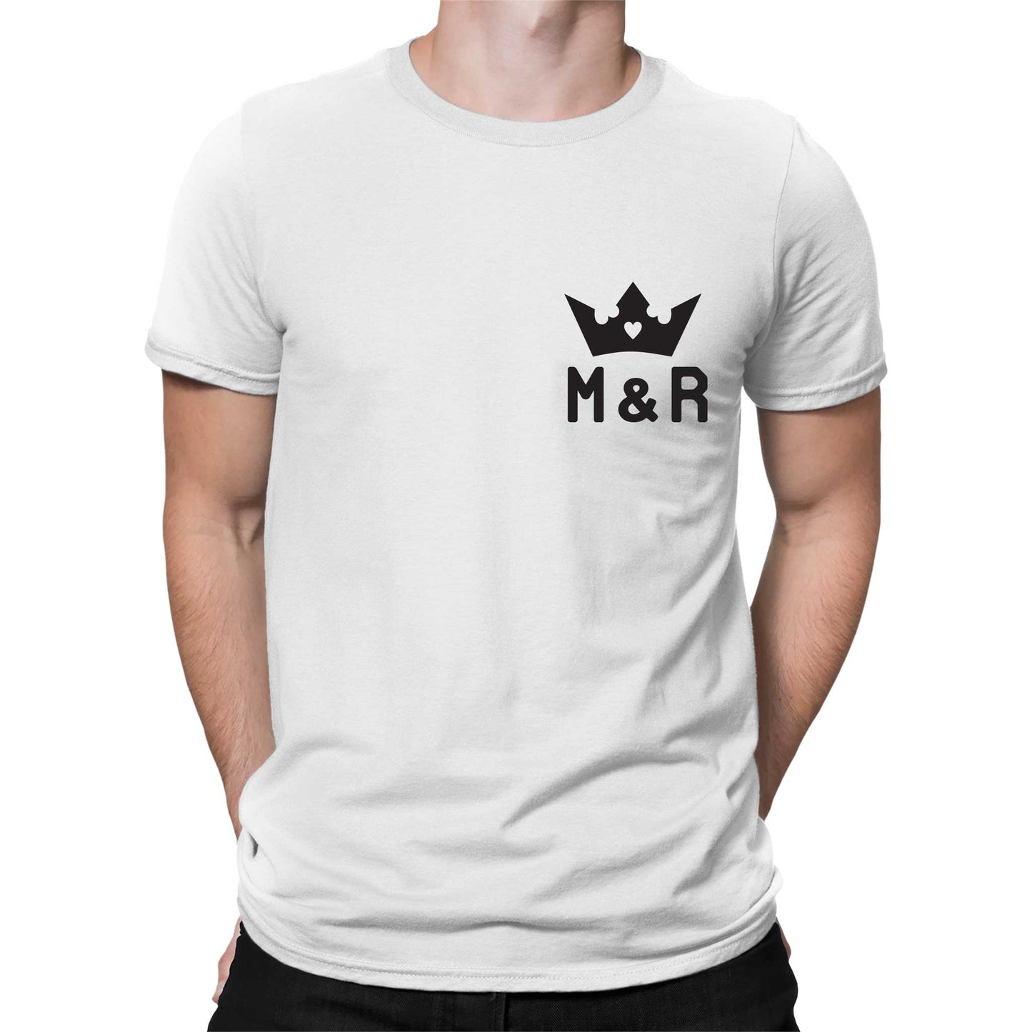 Playera para Parejas Personalizada con Año de Aniversario e Iniciales