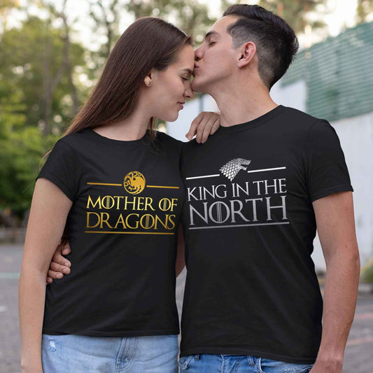 Playera para Parejas Game of Thrones Mother Dragons and King North