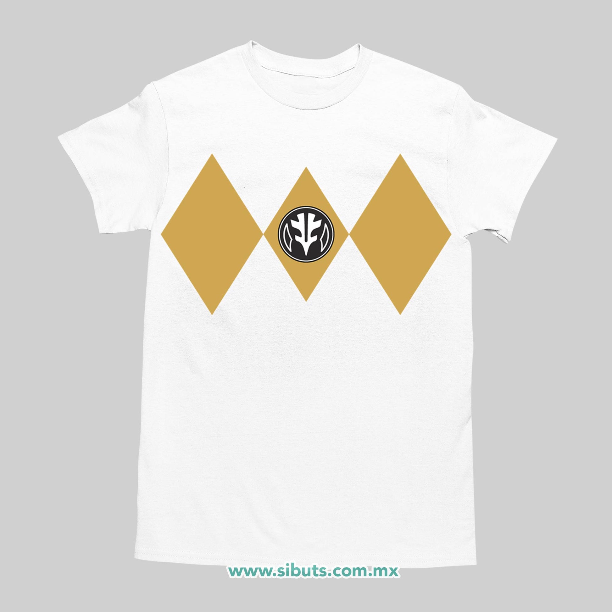 Playera Hombre Power Ranger Blanco