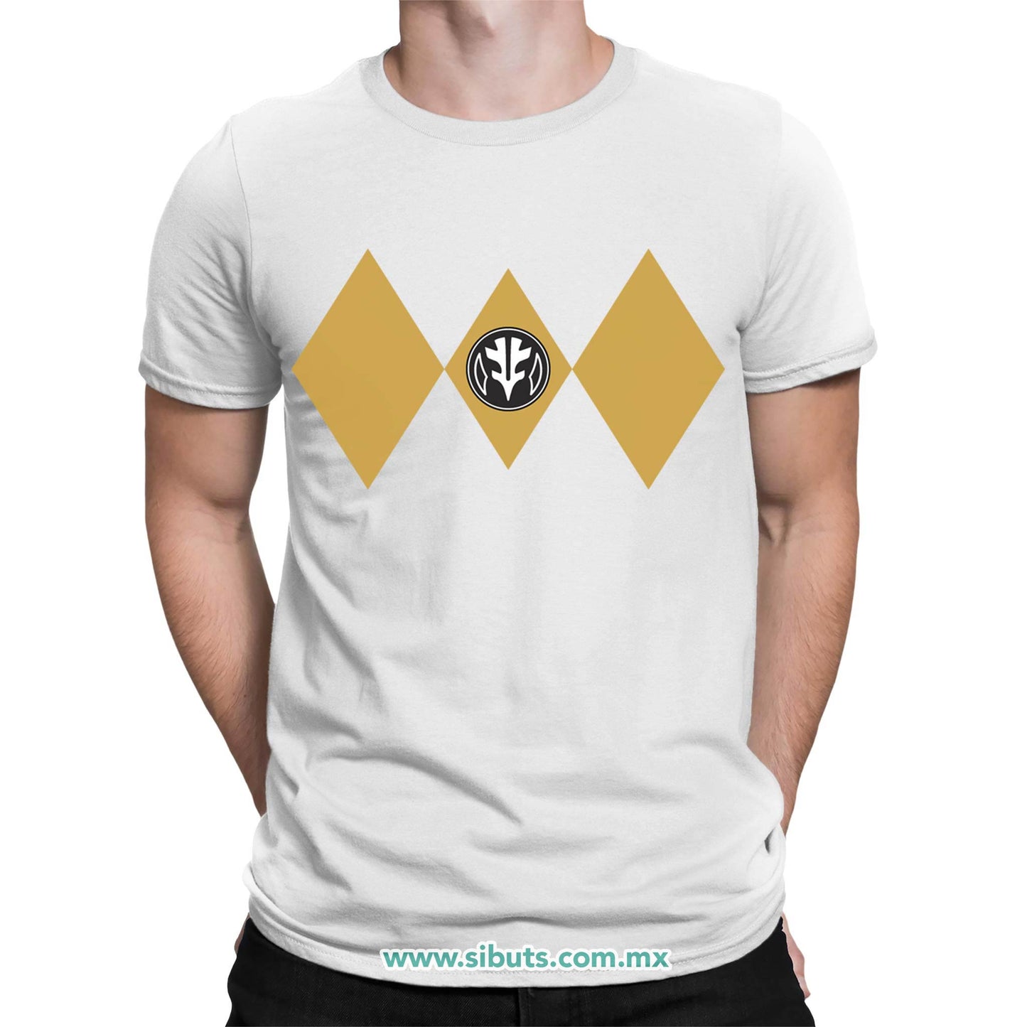 Playera Hombre Power Ranger Blanco