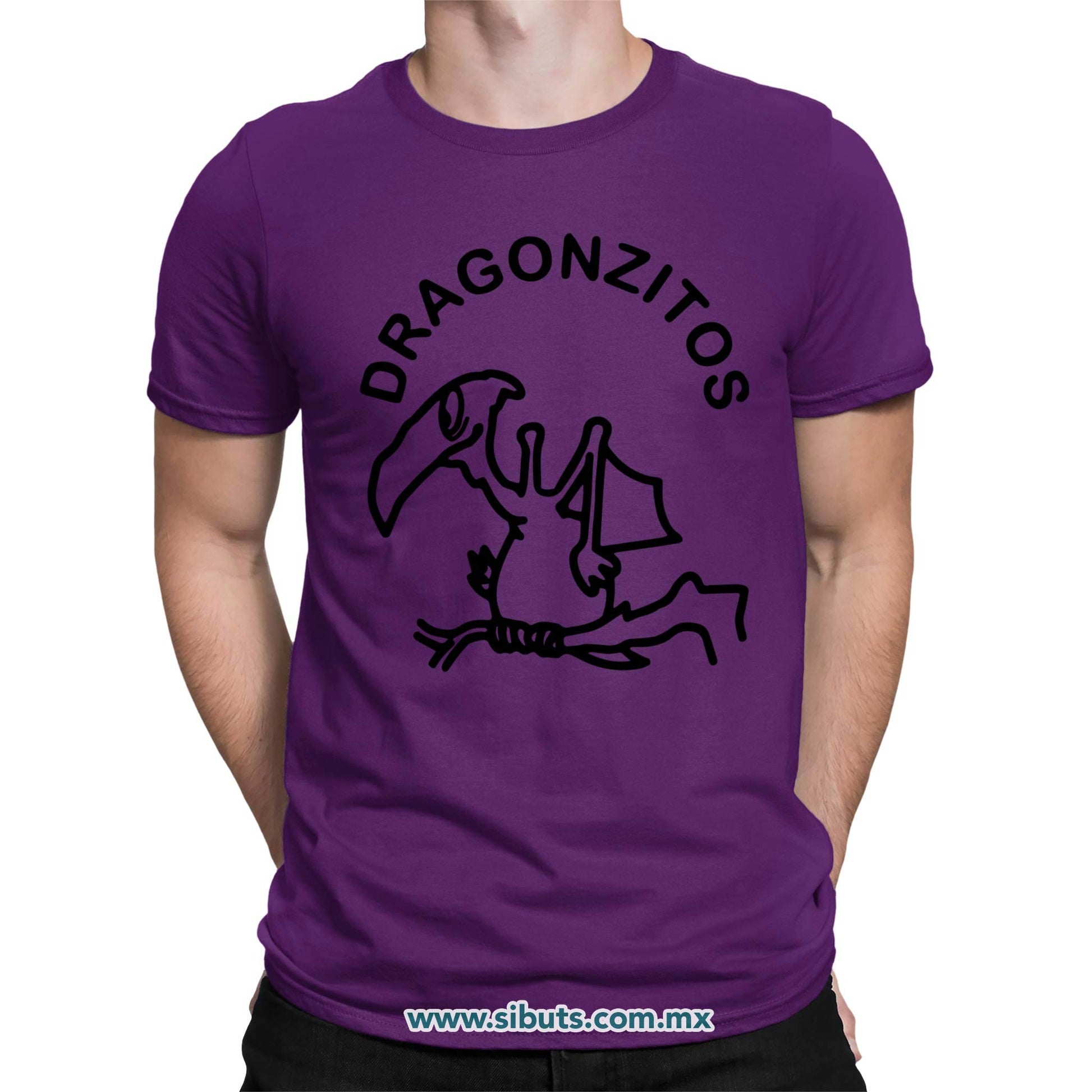 Playera Hombre Dulces Dragonzito Morado