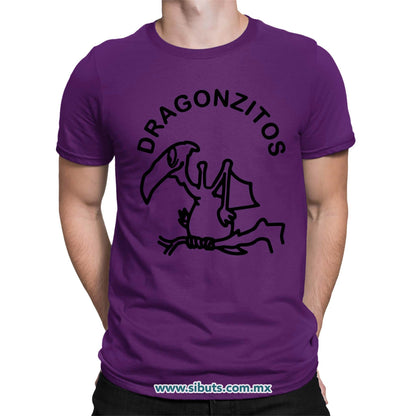 Playera Hombre Dulces Dragonzito Morado