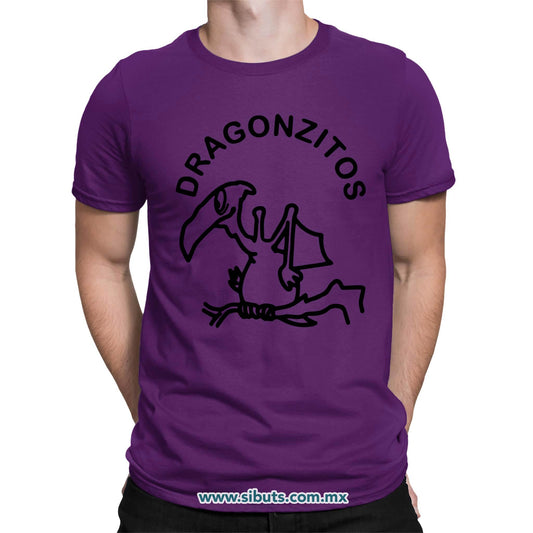 Playera Hombre Dulces Dragonzito Morado