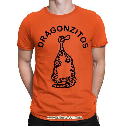 Playera Hombre Dulces Dragonzito Naranja