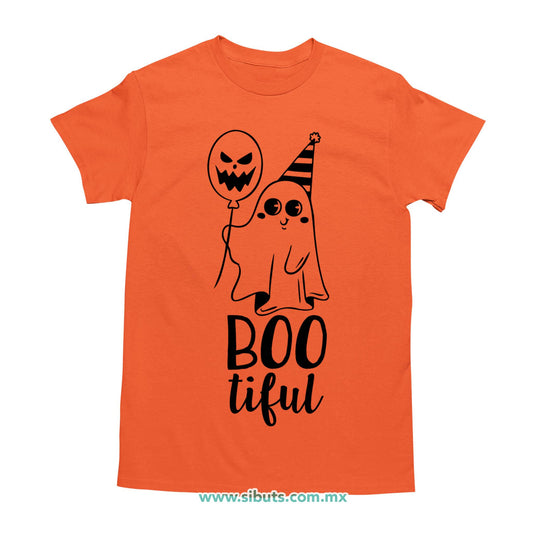 Playera Hombre Halloween Boo Tiful