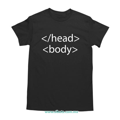 Playera Hombre Geek Head Body HTML Código