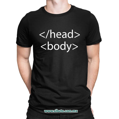 Playera Hombre Geek Head Body HTML Código