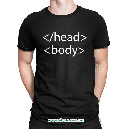Playera Hombre Geek Head Body HTML Código