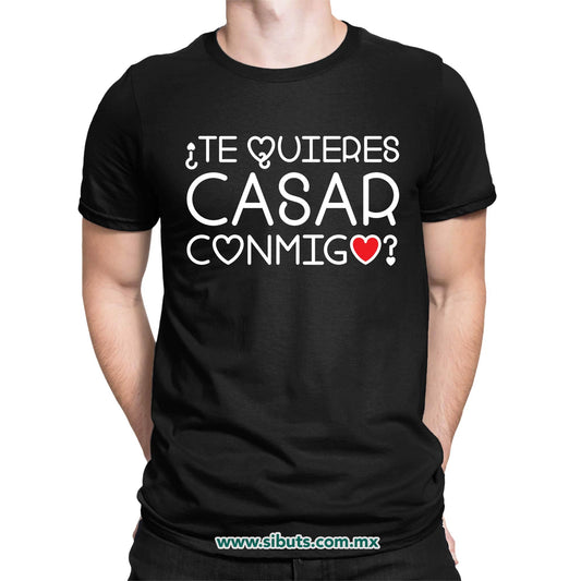 Playera Hombre Te Quieres Casar Conmigo Boda