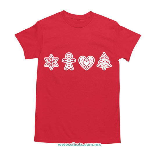 Playera Hombre Galletas De Jengibre Navidad