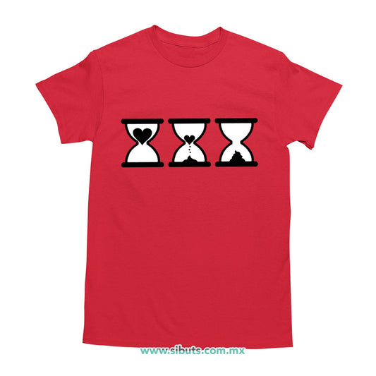 Playera Hombre San Valentin Reloj De Arena Desamor