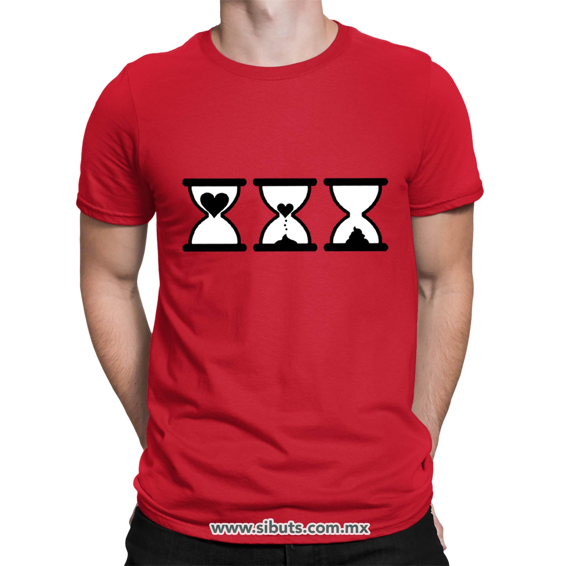 Playera Hombre San Valentin Reloj De Arena Desamor