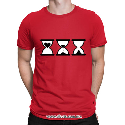 Playera Hombre San Valentin Reloj De Arena Desamor