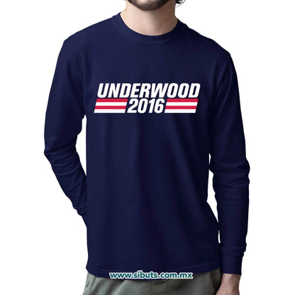 Playera Hombre Manga Larga House Of Cards Underwood 2016