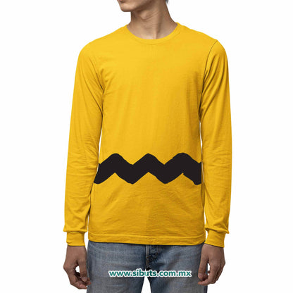 Playera Hombre Manga Larga Charly Brown