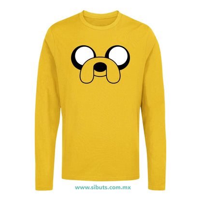 Playera Hombre Manga Larga Hora De Aventura Jake