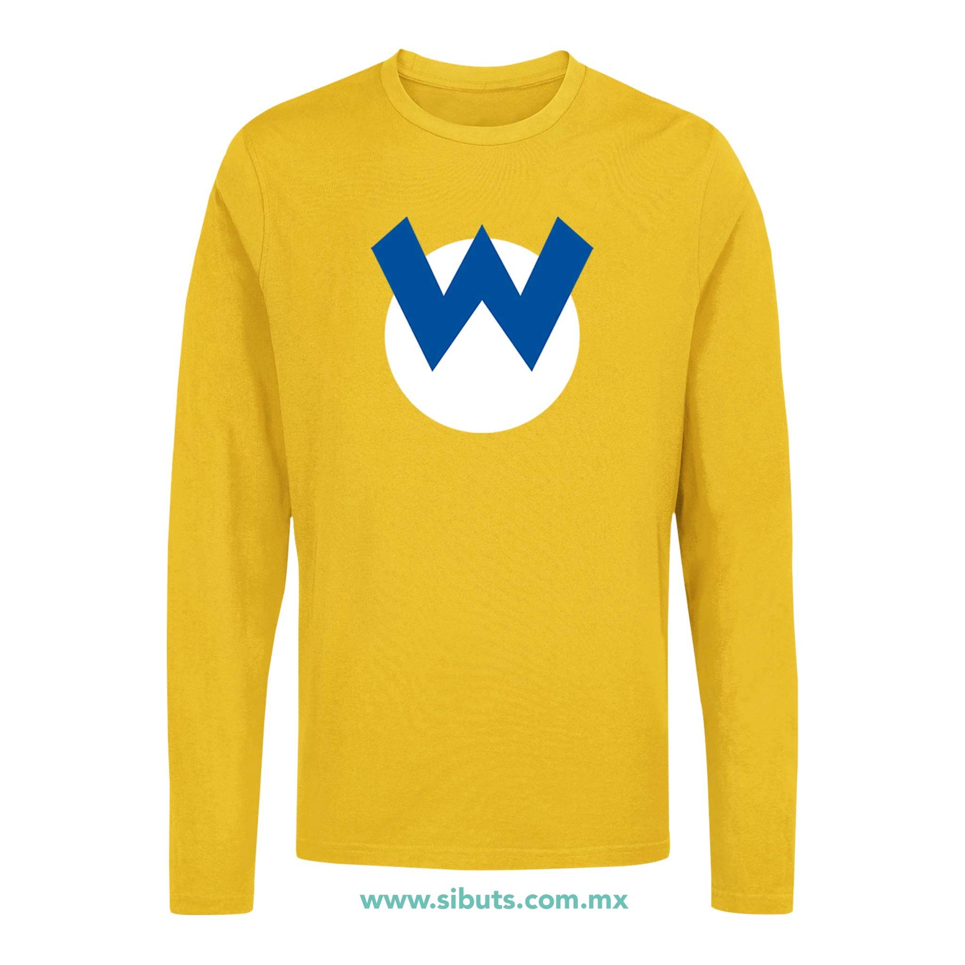 Playera Hombre Manga Larga Mario Bros Wario