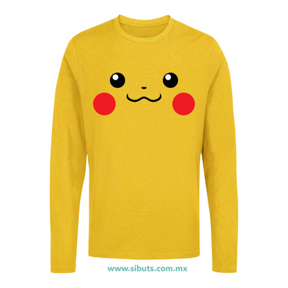 Playera Hombre Manga Larga Pokemon Pikachu