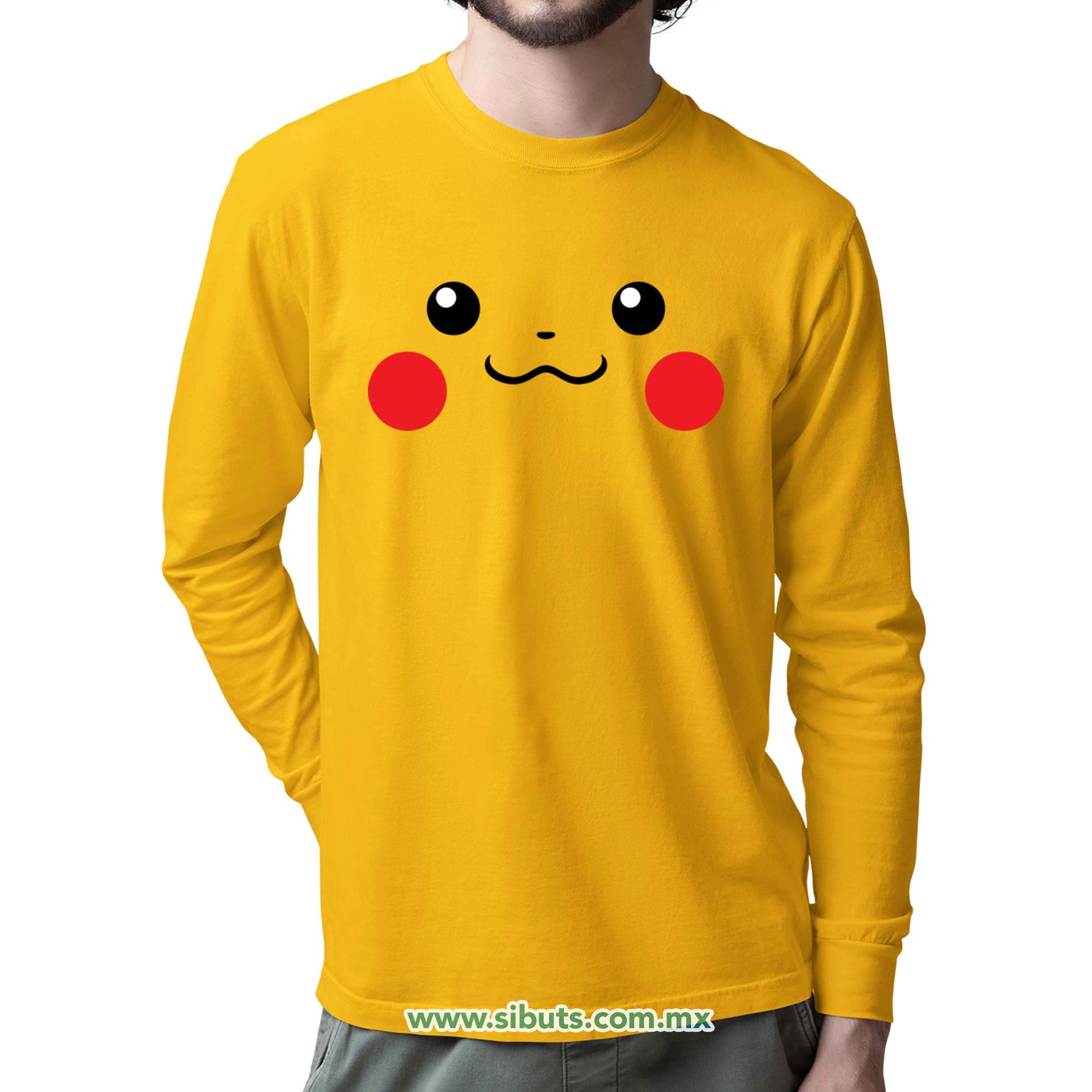 Playera Hombre Manga Larga Pokemon Pikachu