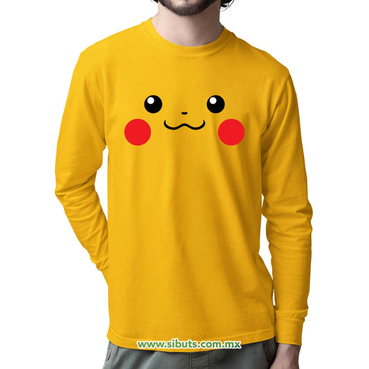 Playera Hombre Manga Larga Pokemon Pikachu