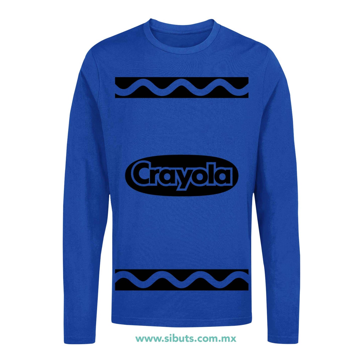 Playera Hombre Manga Larga Crayola Azul
