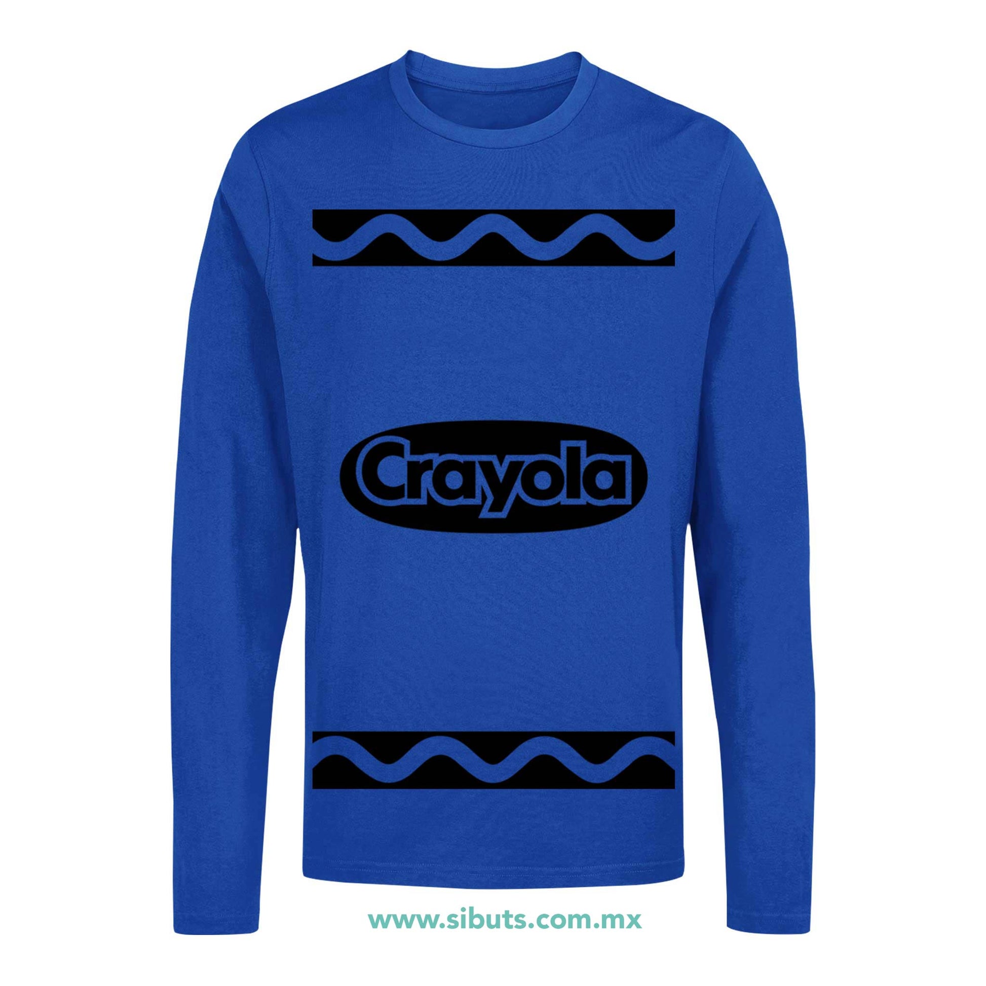 Playera Hombre Manga Larga Crayola Azul