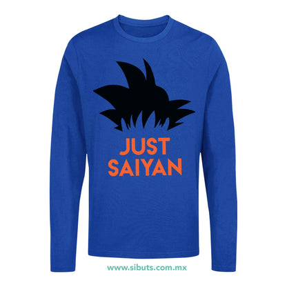 Playera Hombre Manga Larga Dragon Ball Goku Just Saiyan