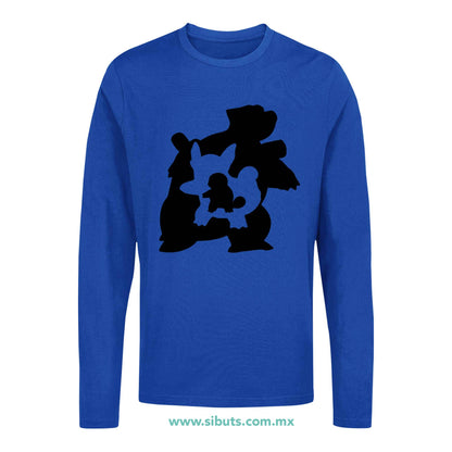 Playera Hombre Manga Larga Pokemon Squirttle Evolutions