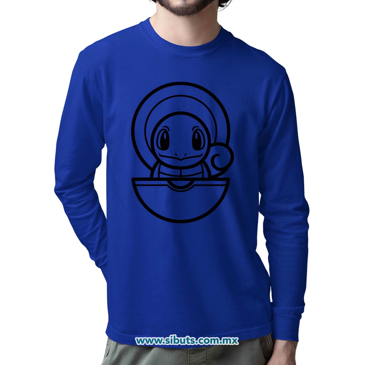 Playera Hombre Manga Larga Pokemon Squirttle Point