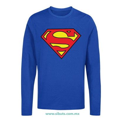 Playera Hombre Manga Larga Superman