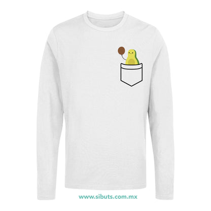 Playera Hombre Manga Larga Aguacate Con Balón