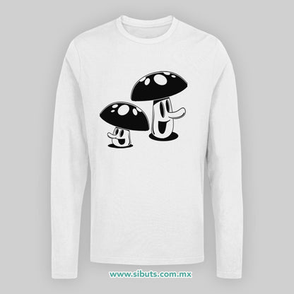 Playera Hombre Manga Larga Mushrooms Hongos