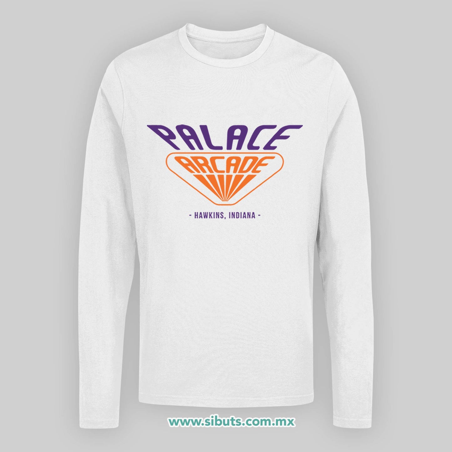 Playera Hombre Manga Larga Stranger Things Palace Arcade