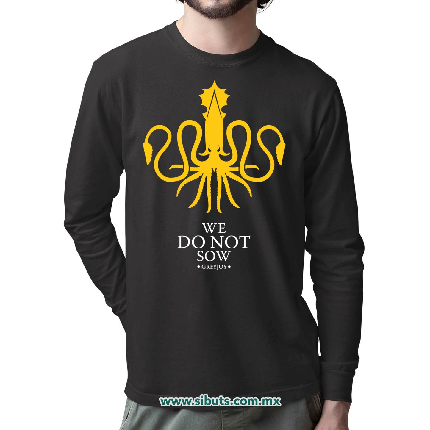 Playera Hombre Manga Larga Game Of Thrones House Greyjoy