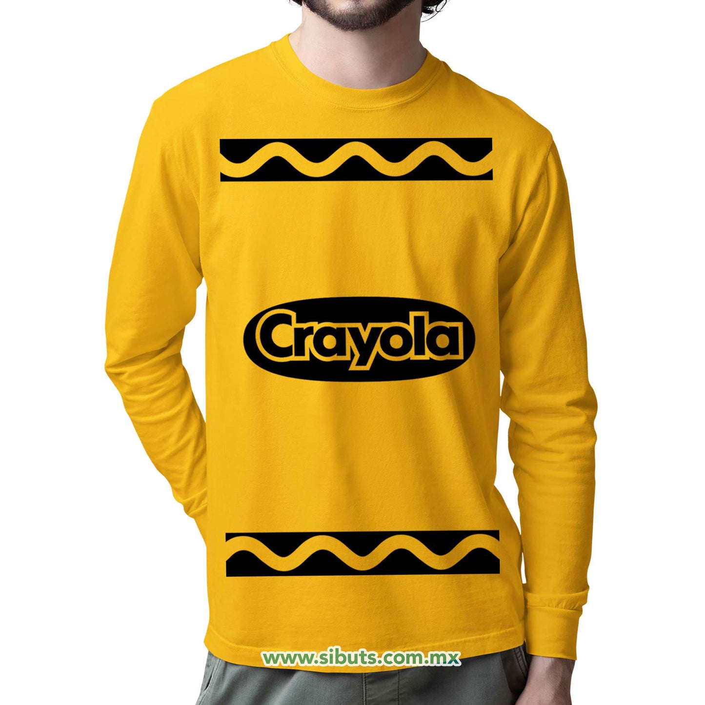 Playera Hombre Manga Larga Crayola mango