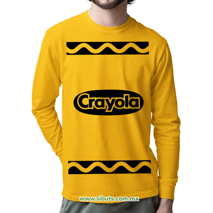 Playera Hombre Manga Larga Crayola mango