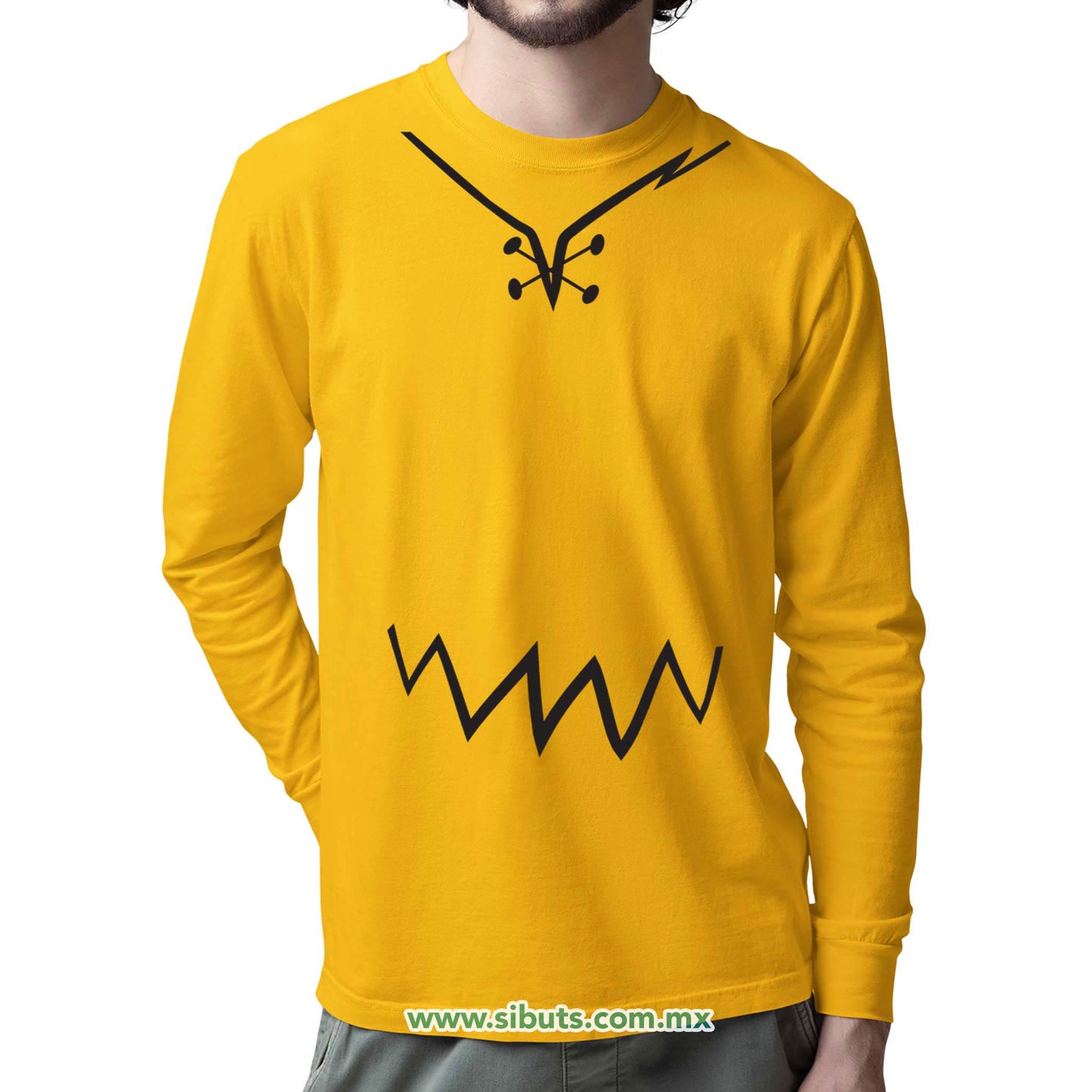 Playera Hombre Manga Larga Picapiedra Pablo