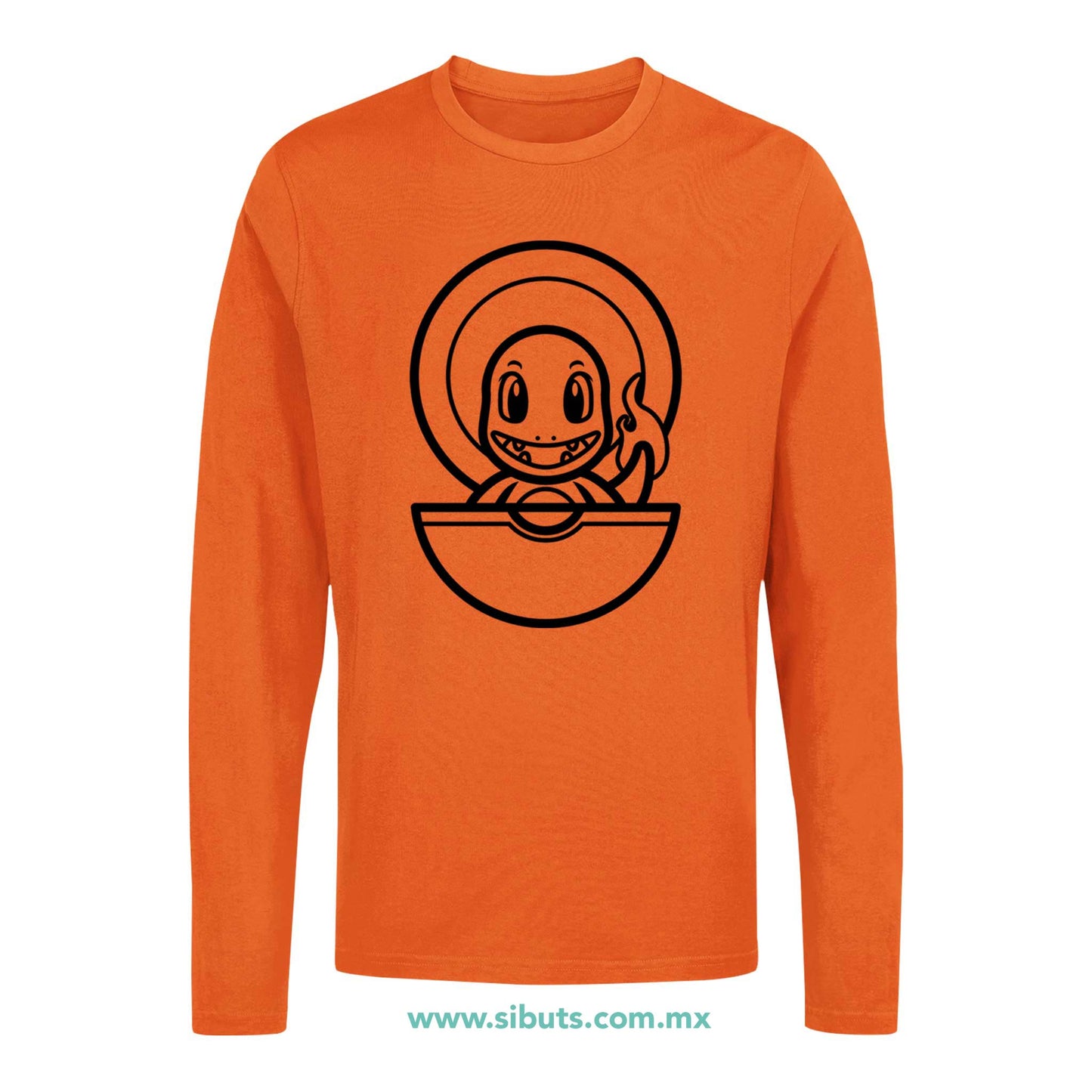 Playera Hombre Manga Larga Pokemon Charmander Point