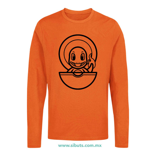 Playera Hombre Manga Larga Pokemon Charmander Point