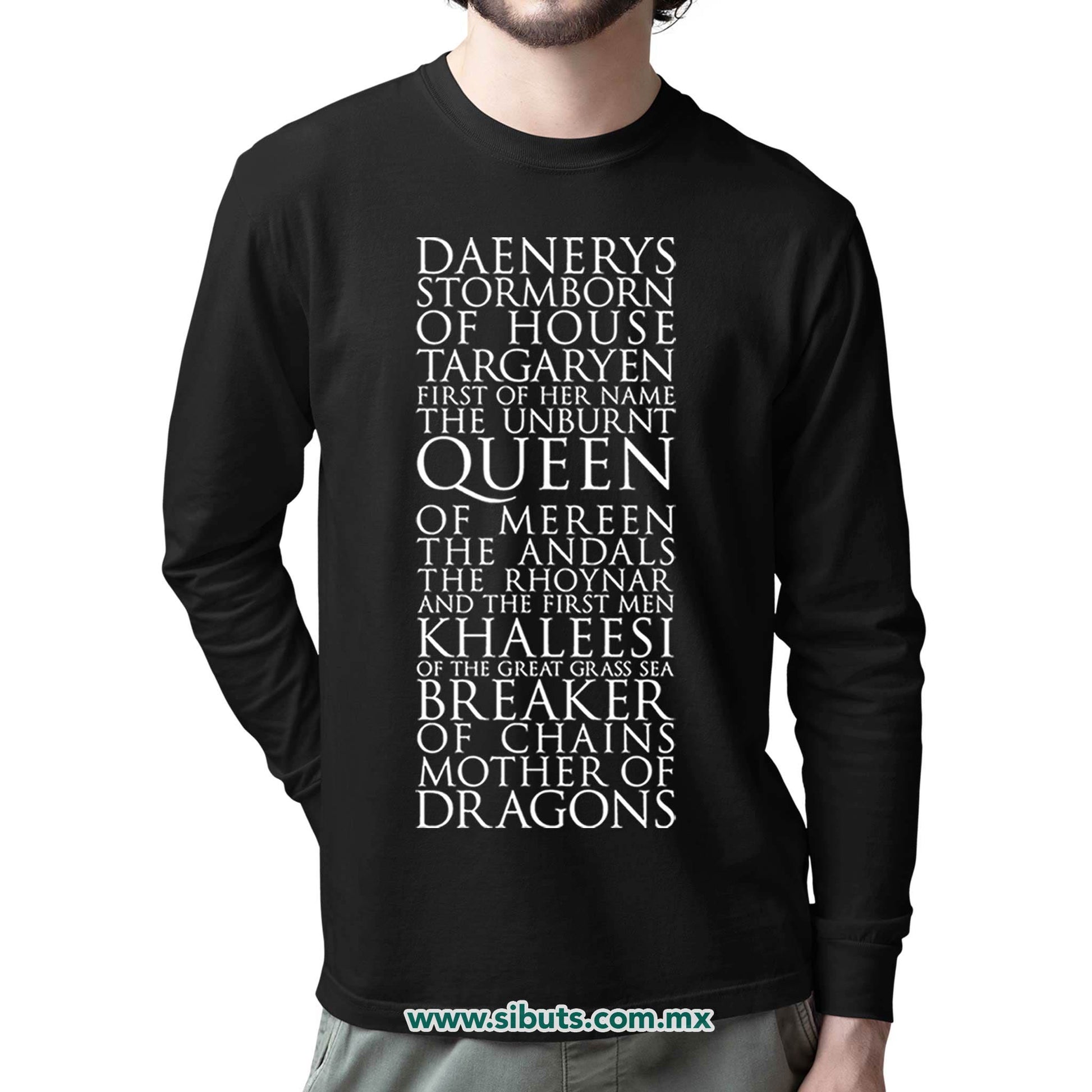 Playera Hombre Manga Larga Game Of Thrones Daenerys
