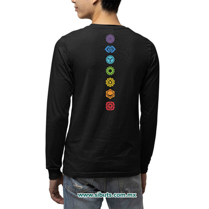 Playera Hombre Manga Larga Namaste Chakras