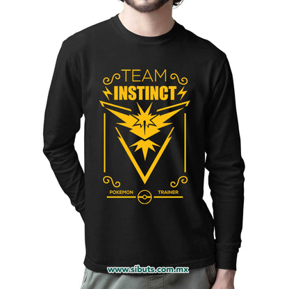 Playera Hombre Manga Larga Pokemon Go Team Instinct